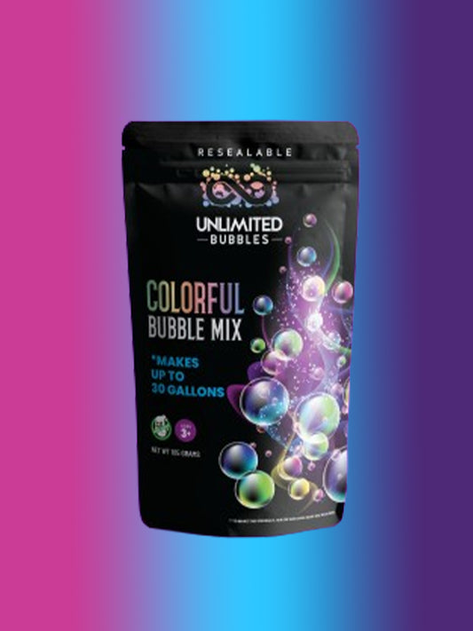 Colorful Bubble Mix Pouch. Makes up to 30 Gallons